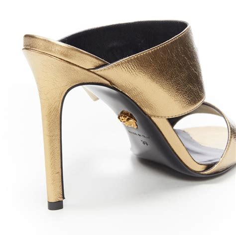 versace hat gold medusa|versace medusa detail round heels.